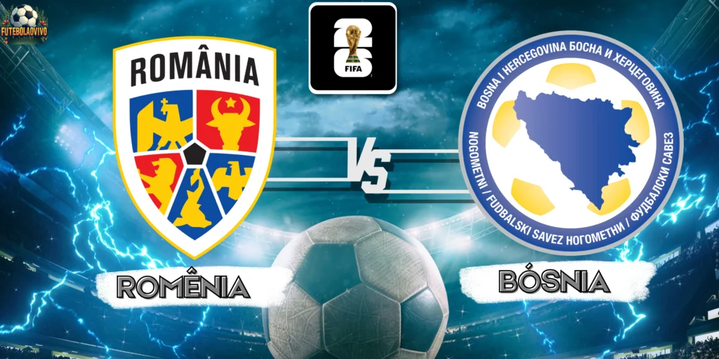 Romênia x Bósnia pelas Eliminatórias da Copa do Mundo de 2026 no futebolaovivo