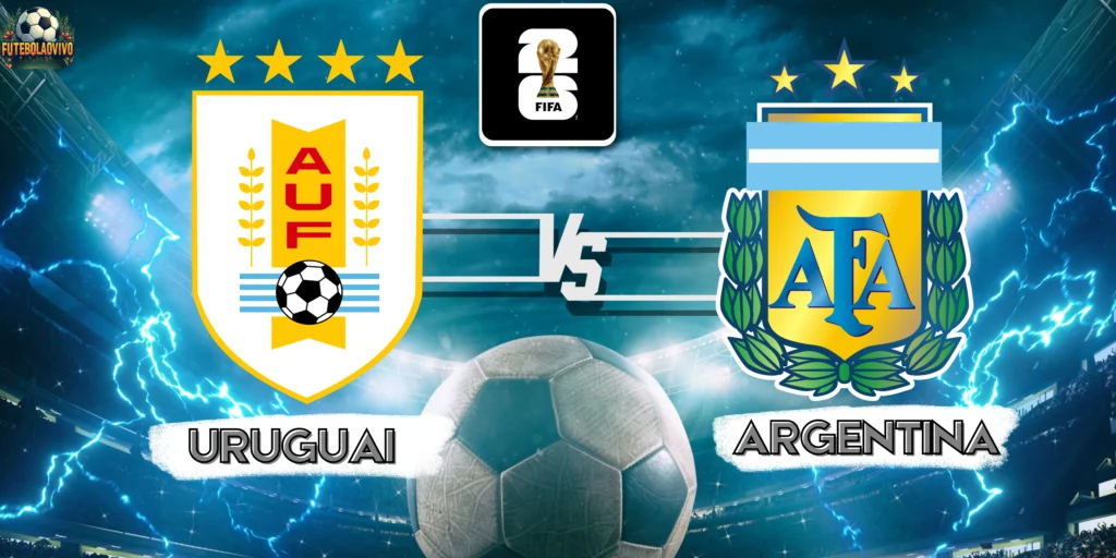 Uruguai x Argentina pelas Eliminatórias da Copa do Mundo de 2026 no futebolaovivo